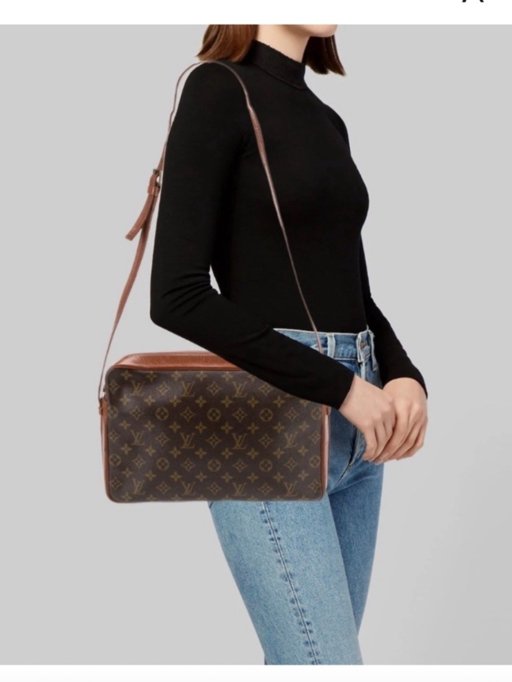 Vintage Louis Vuitton Monogram Sac Bandouliere Crossbody Shoulde rBag w Dust Bag